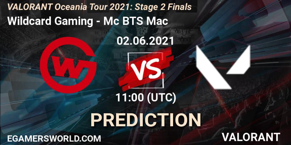 Pronósticos Wildcard Gaming - Mc BTS Mac. 02.06.2021 at 11:00. VALORANT Oceania Tour 2021: Stage 2 Finals - VALORANT