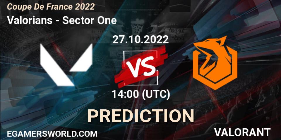 Pronósticos Valorians - Sector One. 27.10.2022 at 14:00. Coupe De France 2022 - VALORANT