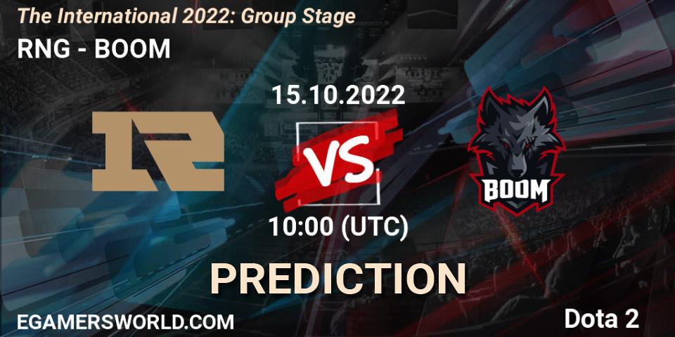 Pronósticos RNG - BOOM. 15.10.22. The International 2022: Group Stage - Dota 2