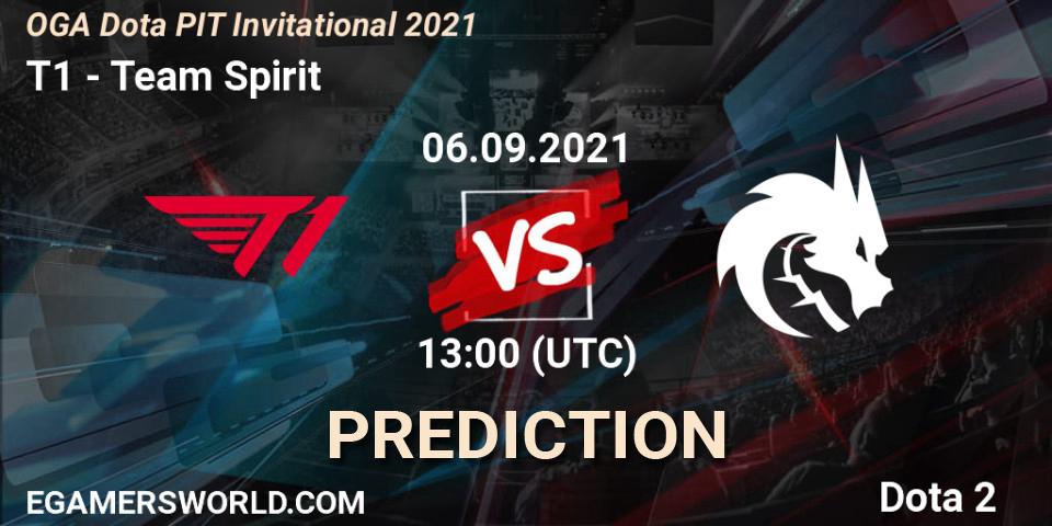 Pronósticos T1 - Team Spirit. 06.09.2021 at 13:37. OGA Dota PIT Invitational 2021 - Dota 2