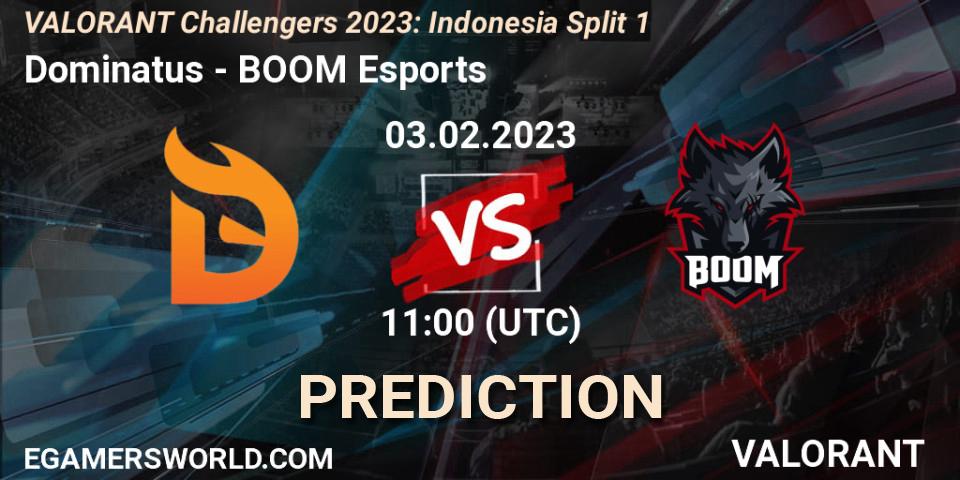 Pronósticos Dominatus - BOOM Esports. 09.02.23. VALORANT Challengers 2023: Indonesia Split 1 - VALORANT