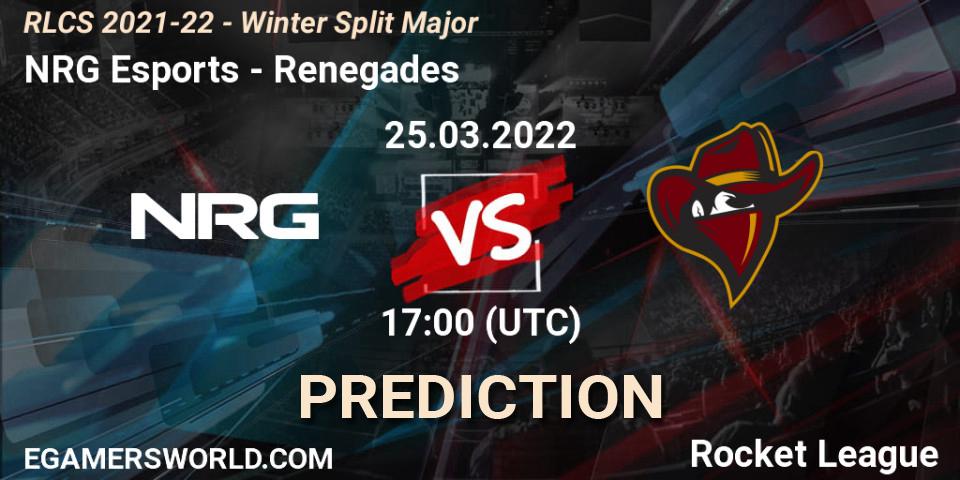 Pronósticos NRG Esports - Renegades. 25.03.22. RLCS 2021-22 - Winter Split Major - Rocket League