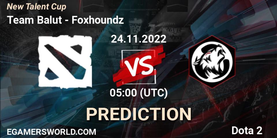 Pronósticos Team Balut - Foxhoundz. 24.11.2022 at 07:05. New Talent Cup - Dota 2