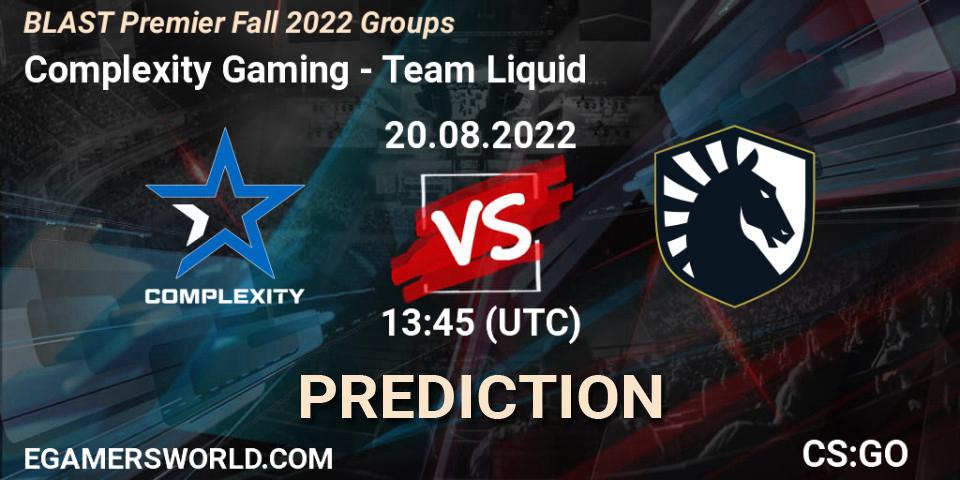 Pronósticos Complexity Gaming - Team Liquid. 20.08.22. BLAST Premier Fall 2022 Groups - CS2 (CS:GO)