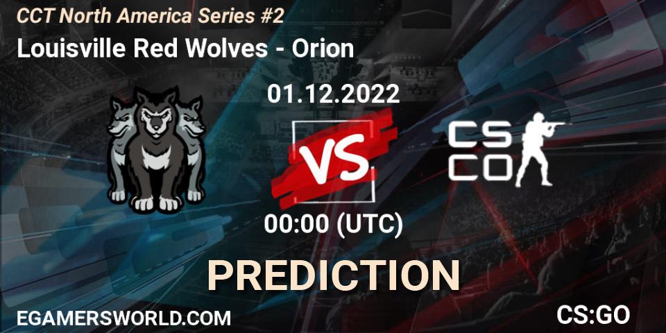 Pronósticos Louisville Red Wolves - Orion. 01.12.22. CCT North America Series #2 - CS2 (CS:GO)