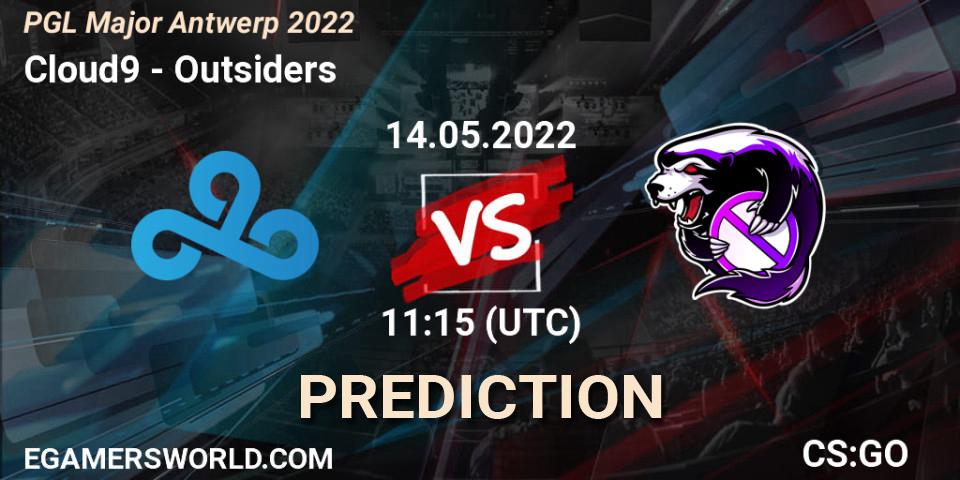 Pronósticos Cloud9 - Outsiders. 14.05.2022 at 11:30. PGL Major Antwerp 2022 - Counter-Strike (CS2)