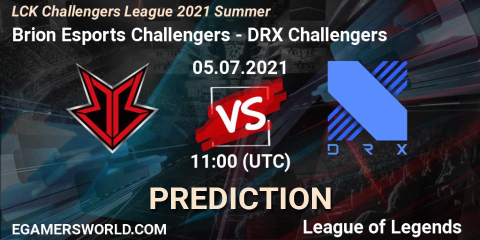 Pronósticos Brion Esports Challengers - DRX Challengers. 05.07.2021 at 11:00. LCK Challengers League 2021 Summer - LoL