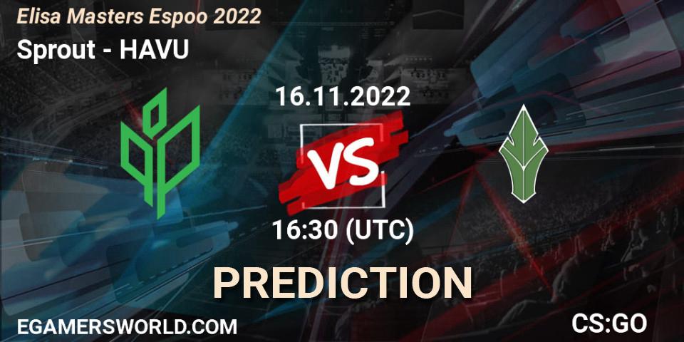 Pronósticos Sprout - HAVU. 16.11.22. Elisa Masters Espoo 2022 - CS2 (CS:GO)