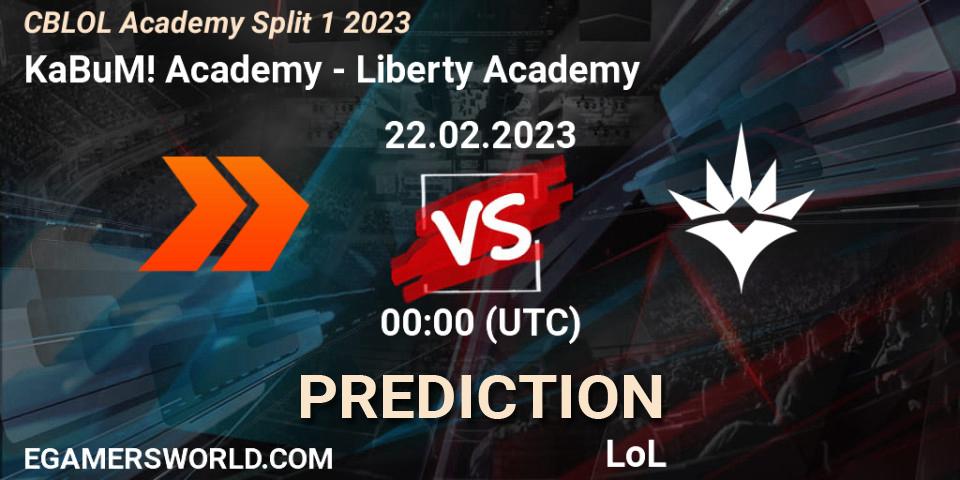 Pronósticos KaBuM! Academy - Liberty Academy. 22.02.2023 at 00:00. CBLOL Academy Split 1 2023 - LoL