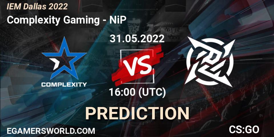 Pronósticos Complexity Gaming - NiP. 31.05.2022 at 16:00. IEM Dallas 2022 - Counter-Strike (CS2)