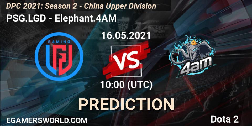 Pronósticos PSG.LGD - Elephant.4AM. 16.05.2021 at 09:55. DPC 2021: Season 2 - China Upper Division - Dota 2