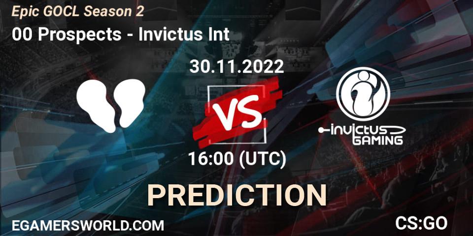 Pronósticos 00 Prospects - Invictus Int. 30.11.22. Epic GOCL Season 2 - CS2 (CS:GO)