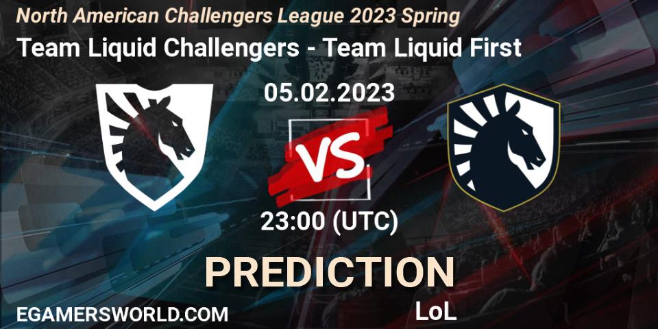 Pronósticos Team Liquid Challengers - Team Liquid First. 05.02.23. NACL 2023 Spring - Group Stage - LoL