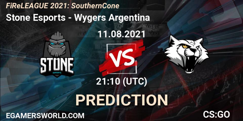 Pronósticos Stone Esports - Wygers Argentina. 12.08.2021 at 21:10. FiReLEAGUE 2021: Southern Cone - Counter-Strike (CS2)