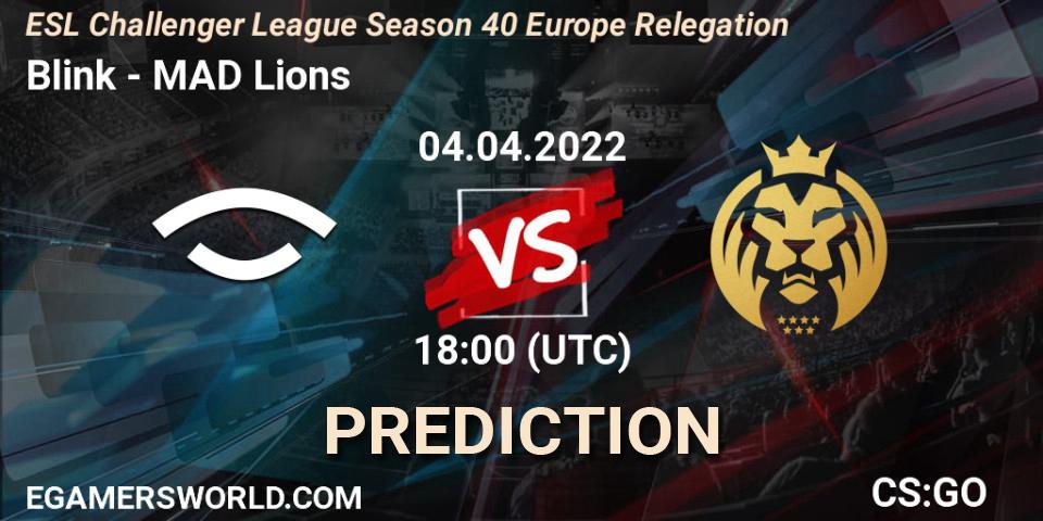 Pronósticos Blink - MAD Lions. 04.04.22. ESL Challenger League Season 40 Europe Relegation - CS2 (CS:GO)