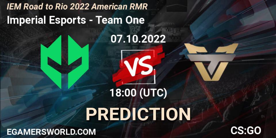 Pronósticos Imperial Esports - Team One. 07.10.22. IEM Road to Rio 2022 American RMR - CS2 (CS:GO)
