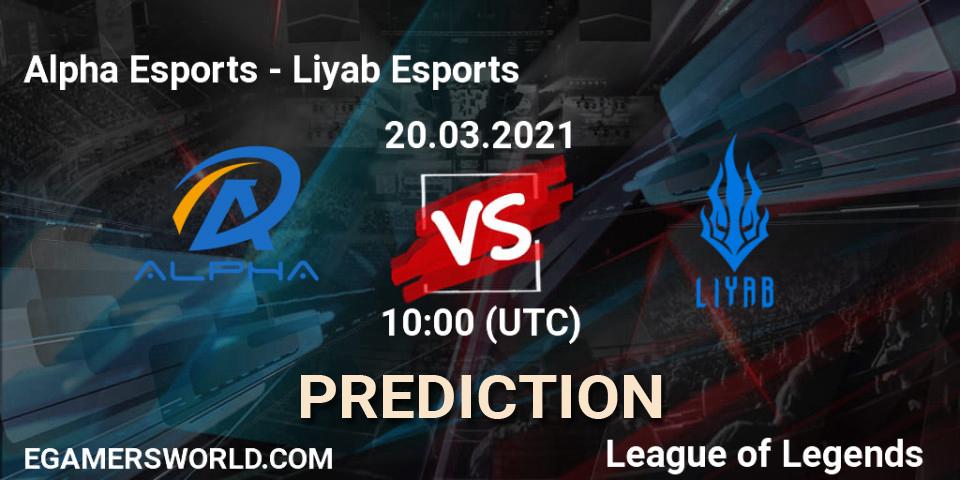 Pronósticos Alpha Esports - Liyab Esports. 20.03.2021 at 11:30. PCS Spring 2021 - Group Stage - LoL