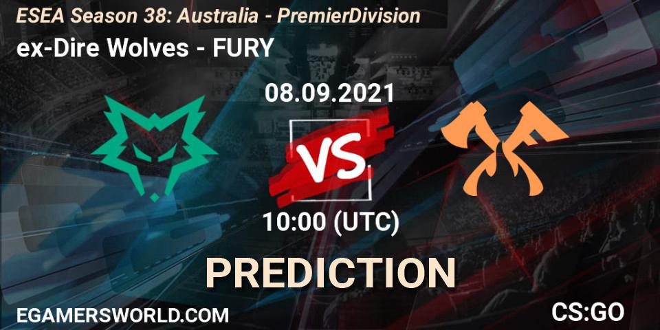 Pronósticos ex-Dire Wolves - FURY. 08.09.2021 at 10:00. ESEA Season 38: Australia - Premier Division - Counter-Strike (CS2)