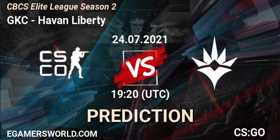 Pronósticos GKC - Havan Liberty. 24.07.2021 at 19:20. CBCS Elite League Season 2 - Counter-Strike (CS2)