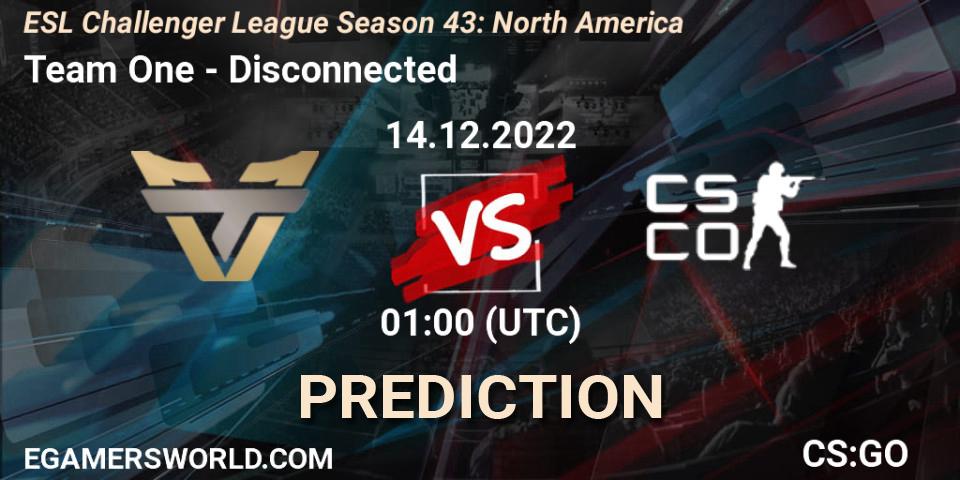 Pronósticos Team One - Disconnected. 14.12.22. ESL Challenger League Season 43: North America - CS2 (CS:GO)