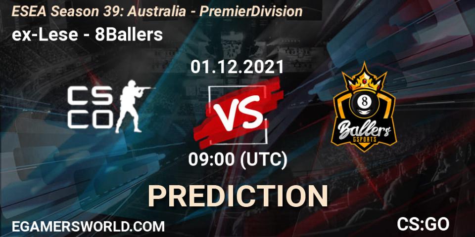Pronósticos ex-Lese - 8Ballers. 06.12.21. ESEA Season 39: Australia - Premier Division - CS2 (CS:GO)