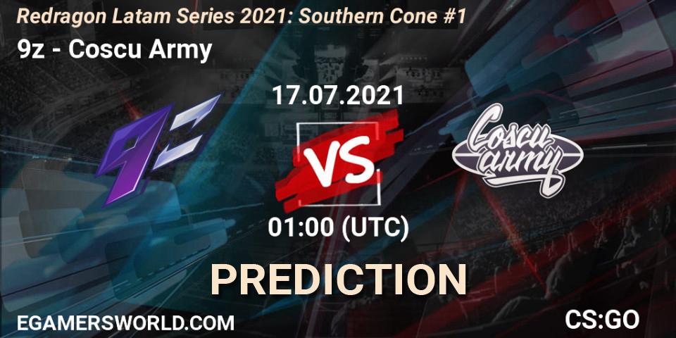 Pronósticos 9z - Coscu Army. 16.07.2021 at 22:10. Redragon Latam Series 2021: Southern Cone #1 - Counter-Strike (CS2)
