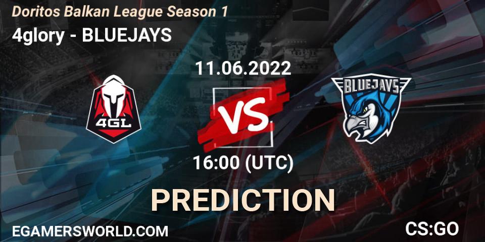Pronósticos 4glory - BLUEJAYS. 11.06.2022 at 18:20. Doritos Balkan League Season 1 - Counter-Strike (CS2)