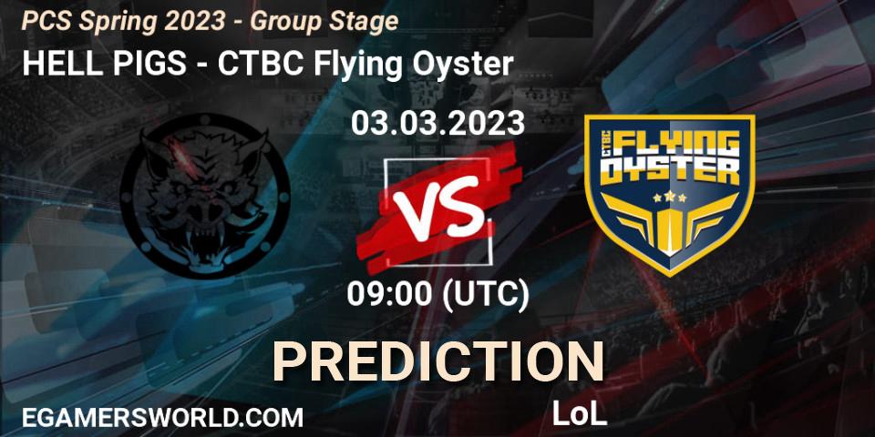 Pronósticos HELL PIGS - CTBC Flying Oyster. 05.02.23. PCS Spring 2023 - Group Stage - LoL