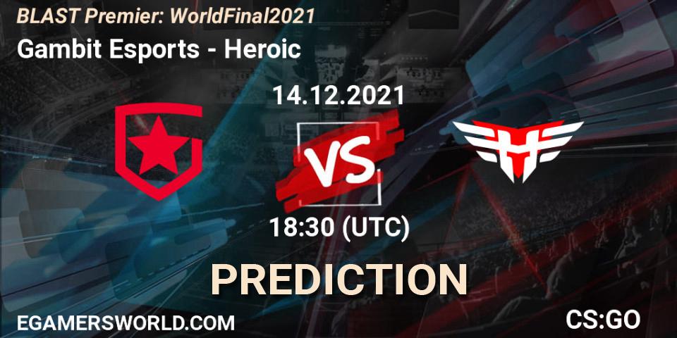 Pronósticos Gambit Esports - Heroic. 14.12.21. BLAST Premier: World Final 2021 - CS2 (CS:GO)