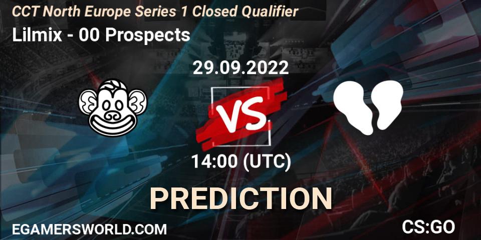 Pronósticos Lilmix - 00 Prospects. 29.09.2022 at 14:00. CCT North Europe Series 1 Closed Qualifier - Counter-Strike (CS2)