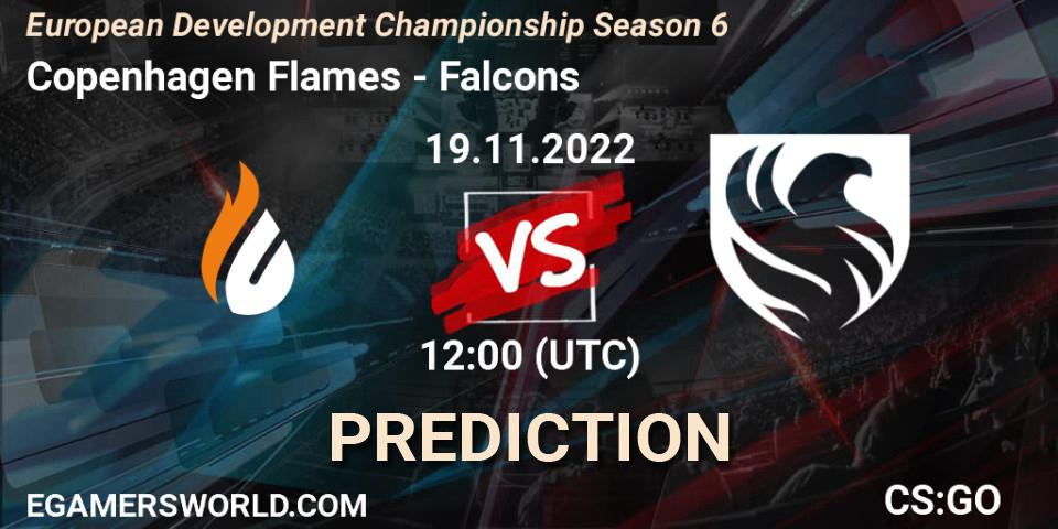 Pronósticos Copenhagen Flames - Falcons. 19.11.2022 at 12:00. European Development Championship Season 6 - Counter-Strike (CS2)