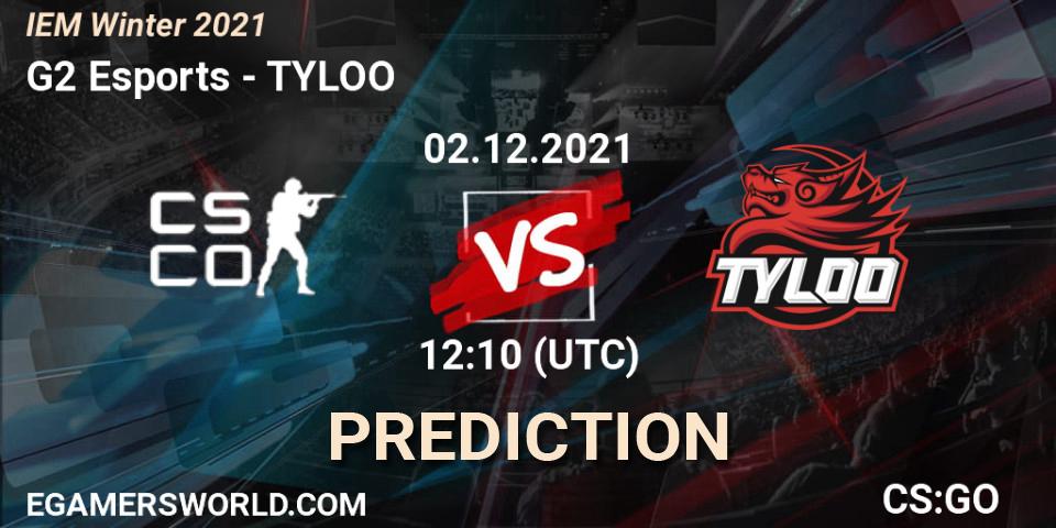 Pronósticos G2 Esports - TYLOO. 02.12.21. IEM Winter 2021 - CS2 (CS:GO)