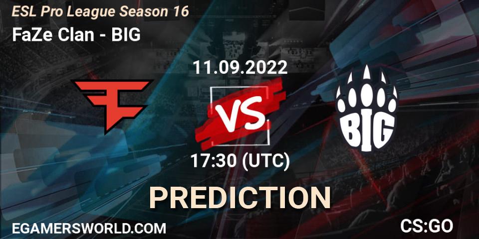 Pronósticos FaZe Clan - BIG. 11.09.22. ESL Pro League Season 16 - CS2 (CS:GO)