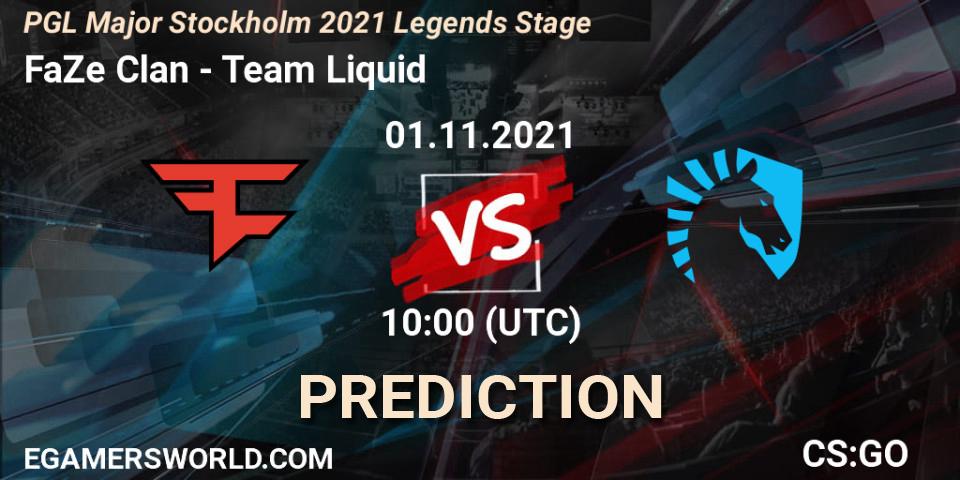 Pronósticos FaZe Clan - Team Liquid. 01.11.2021 at 10:00. PGL Major Stockholm 2021 Legends Stage - Counter-Strike (CS2)