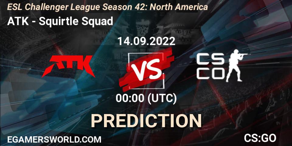 Pronósticos ATK - Squirtle Squad. 14.09.2022 at 00:00. ESL Challenger League Season 42: North America - Counter-Strike (CS2)