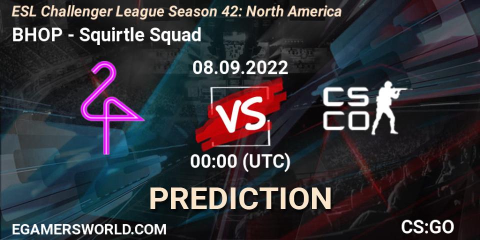 Pronósticos BHOP - Squirtle Squad. 06.09.2022 at 00:00. ESL Challenger League Season 42: North America - Counter-Strike (CS2)