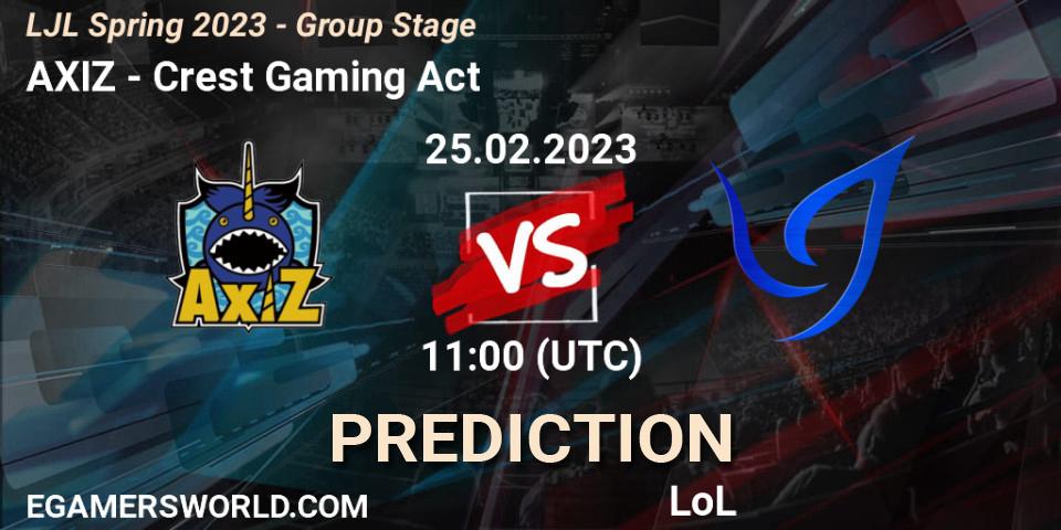Pronósticos AXIZ - Crest Gaming Act. 25.02.23. LJL Spring 2023 - Group Stage - LoL