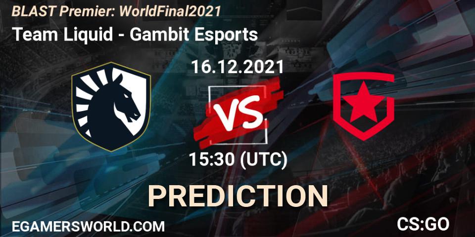 Pronósticos Team Liquid - Gambit Esports. 16.12.21. BLAST Premier: World Final 2021 - CS2 (CS:GO)
