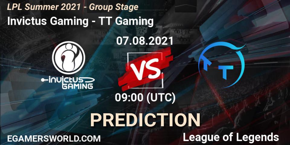 Pronósticos Invictus Gaming - TT Gaming. 07.08.21. LPL Summer 2021 - Group Stage - LoL