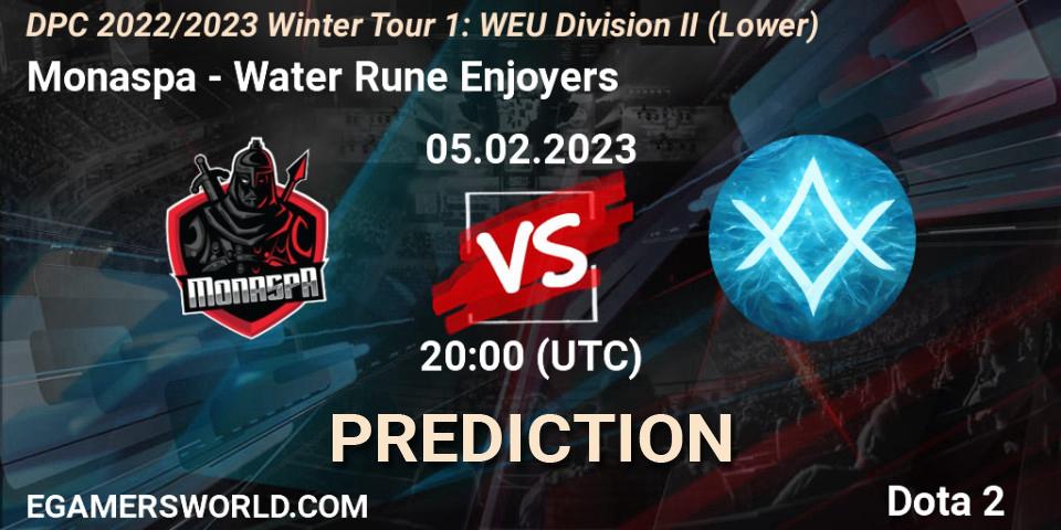 Pronósticos Monaspa - Water Rune Enjoyers. 05.02.23. DPC 2022/2023 Winter Tour 1: WEU Division II (Lower) - Dota 2