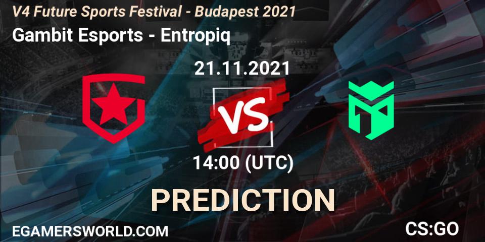 Pronósticos Gambit Esports - Entropiq. 21.11.21. V4 Future Sports Festival - Budapest 2021 - CS2 (CS:GO)