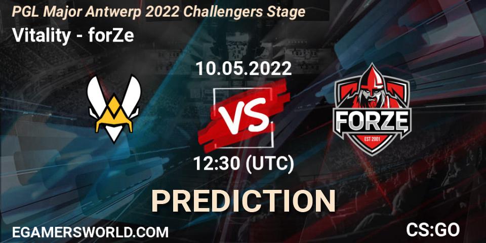 Pronósticos Vitality - forZe. 10.05.2022 at 12:55. PGL Major Antwerp 2022 Challengers Stage - Counter-Strike (CS2)