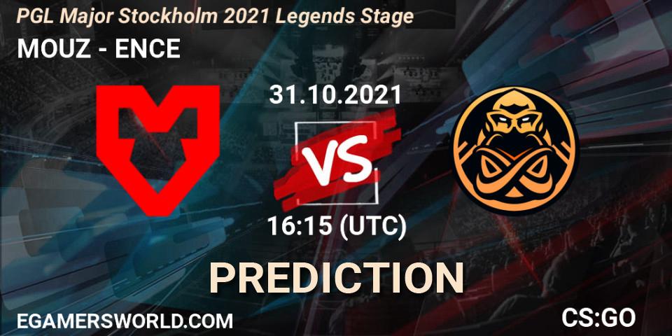 Pronósticos MOUZ - ENCE. 31.10.2021 at 16:15. PGL Major Stockholm 2021 Legends Stage - Counter-Strike (CS2)