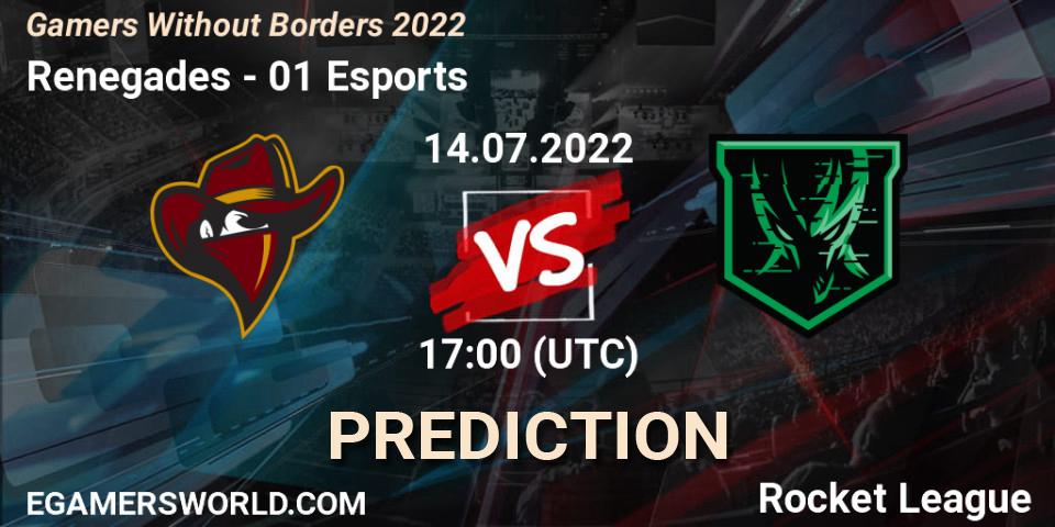 Pronósticos Renegades - 01 Esports. 14.07.22. Gamers Without Borders 2022 - Rocket League