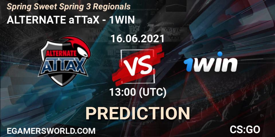 Pronósticos ALTERNATE aTTaX - 1WIN. 16.06.2021 at 13:00. Spring Sweet Spring 3 Regionals - Counter-Strike (CS2)