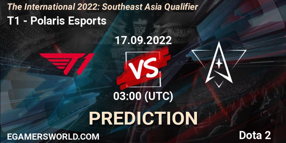 Pronósticos T1 - Polaris Esports. 17.09.22. The International 2022: Southeast Asia Qualifier - Dota 2