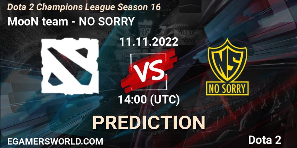 Pronósticos MooN team - NO SORRY. 11.11.22. Dota 2 Champions League Season 16 - Dota 2