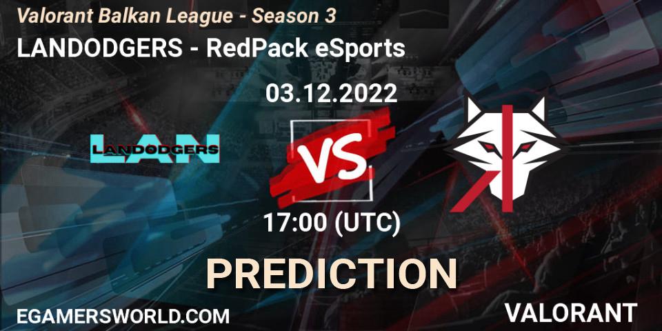 Pronósticos LANDODGERS - RedPack eSports. 03.12.22. Valorant Balkan League - Season 3 - VALORANT