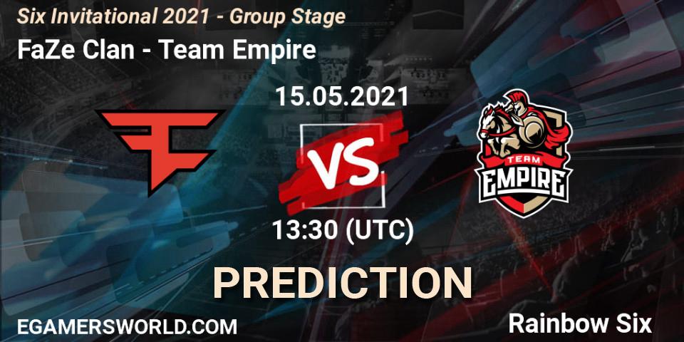 Pronósticos FaZe Clan - Team Empire. 15.05.21. Six Invitational 2021 - Group Stage - Rainbow Six