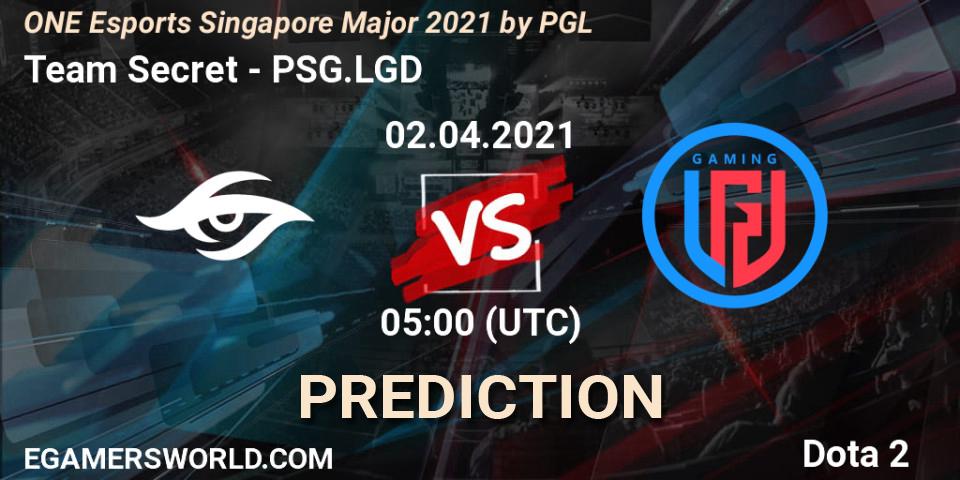 Pronósticos Team Secret - PSG.LGD. 02.04.21. ONE Esports Singapore Major 2021 - Dota 2